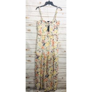 AS U WISH spaghetti strap ivory cornavy maxi dress